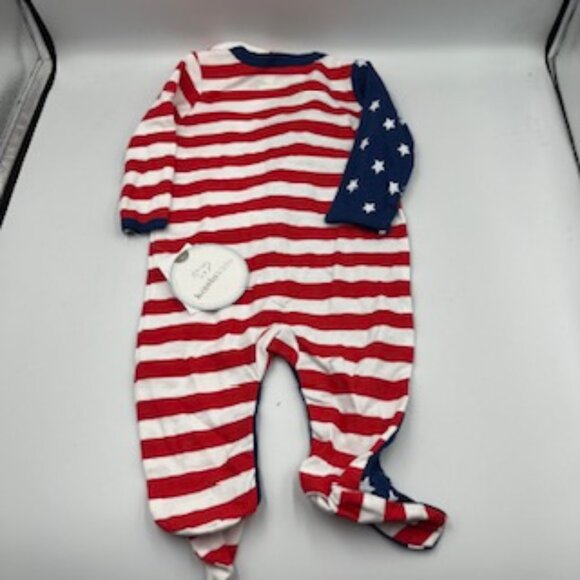 NEW Koala Kids Baby 3 To 6 Months Footed Coverall Stars And Stripes NWT - Picture 7 of 12